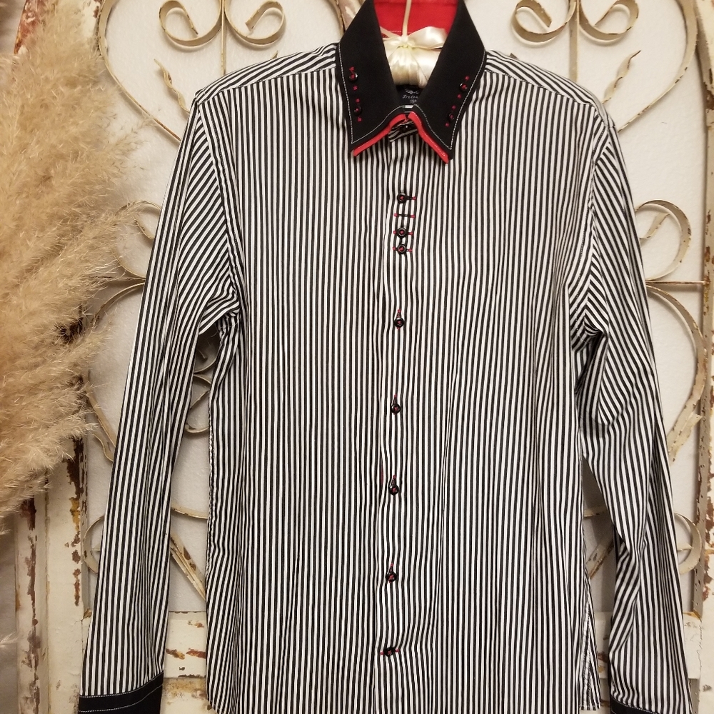 Vintage Italian Arco Baleno button down shirt sz L - Picture 3 of 13